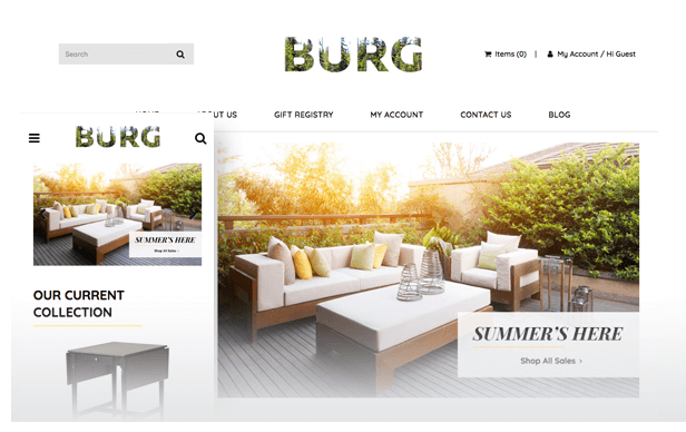 furniture website theme